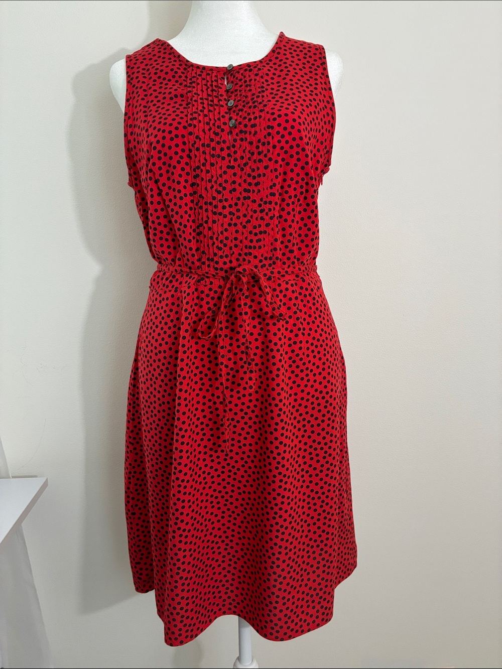 Tommy Hilfiger Red Dress with Black Polka Dots